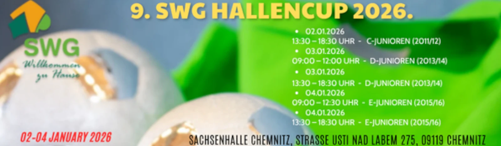 Banner - C-Junioren - 9. SWG Hallencup 2026. - SV IKA Chemnitz e.V. - Chemnitz