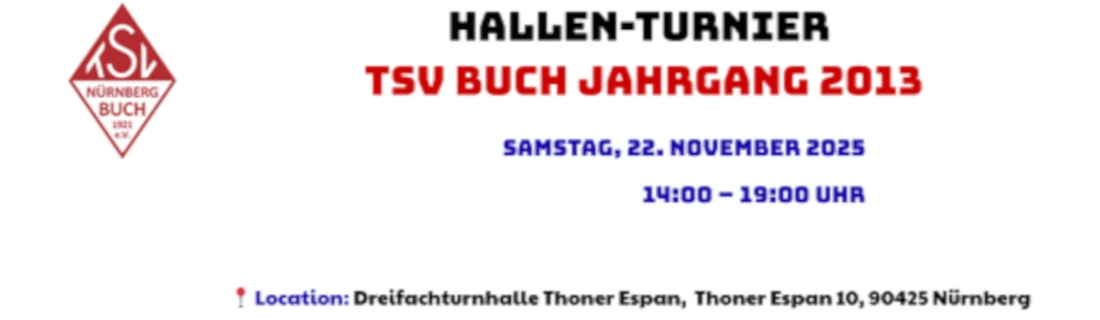 Banner - Hallenturnier TSV Buch Jahrgang 2013 - TSV Nürnberg‑Buch 1921 e.V. - Nürnberg