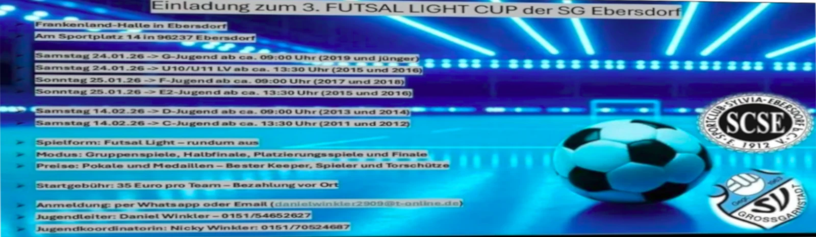 Banner - 3. Futsal Light Cup der SG Ebersdorf 2026 - SG (SC Sylvia) Ebersdorf - Ebersdorf bei Coburg