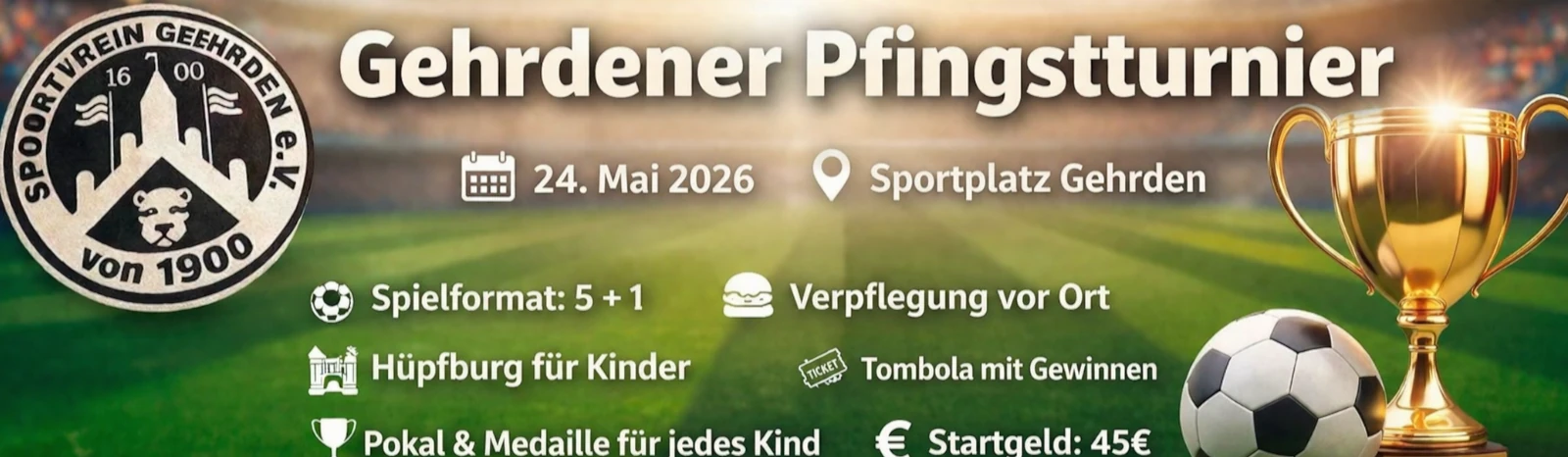 Banner - Gehrdener Pfingstturnier 2026 - Sportverein Gehrden e.V - Gehrden