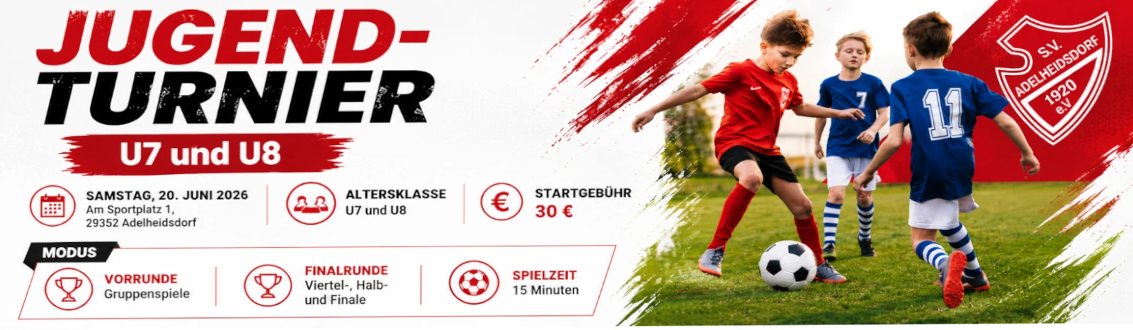 Banner - Jugendturnier 2026 - Sportplatz Großmoor - Adelheidsdorf