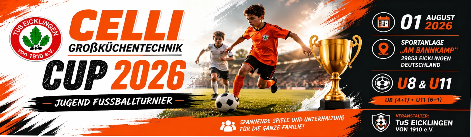 Banner - Celli Großküchentechnik Cup 2026 - Sports facility TuS Eicklingen - Eicklingen