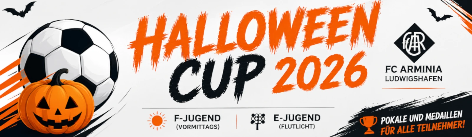 Banner - Halloween Cup 2026 - Förderverein FC Arminia 03 - Ludwigshafen