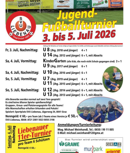 Banner - Kinder und Jugendturnier - SVU Liebenau - Graz