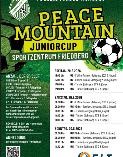 Banner - Peace Mountain Junior Cup - FC Pinggau-Friedberg - Friedberg