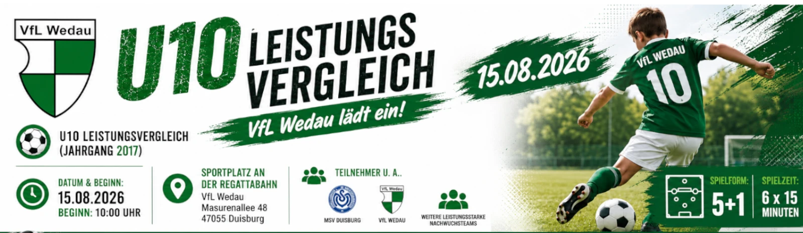 Banner - VfL Wedau U10 Leistungsvergleich 2026 - VfL Duisburg-Wedau 1918 - Duisburg