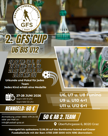 Banner - U6 - Kinder- u. Jugendturnier - Grazer Fussballschule - Graz